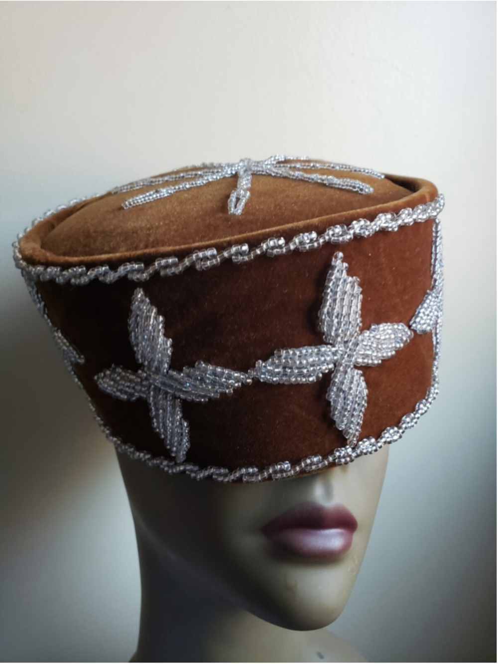 African IBO/IBIBIO Culture Men’s Hat/MEN’s WEDDING/OCCASION VALVET CAP in 24in